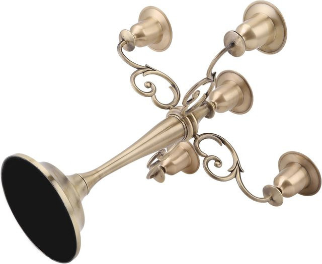 DIYelecs 5-Armiger Kerzenhalter aus Metall im europäischen Stil, Kandelaber für Taper-Kerzen in Bronze und Gold zur Tischdekoration oder für Hochzeiten - Bild 1