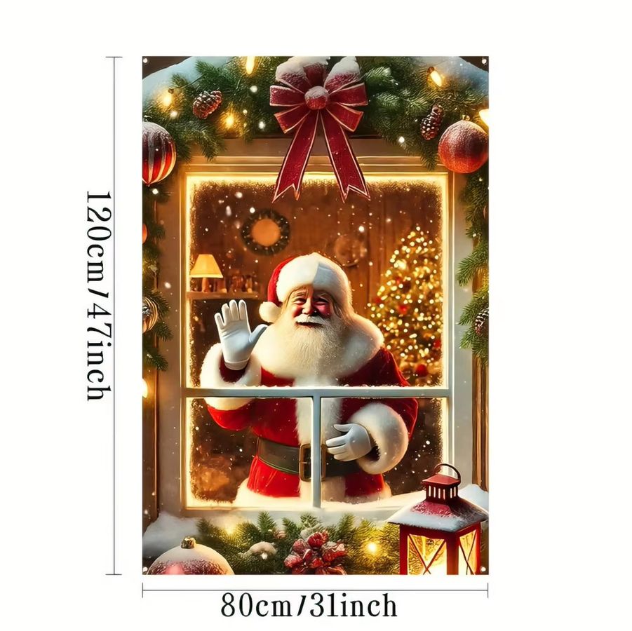 VIKAMA Weihnachts-Fensterdekoration mit festlichen Weihnachtsmann-Bannern für Innen und Außen - Bild 2