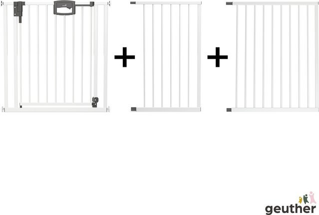 Geuther Tür- und Treppenschutzgitter Easylock Plus zum Klemmen aus Metall in Anthrazit oder Weiß, erweiterbar von 192,5 cm bis 200,5 cm - Bild 1