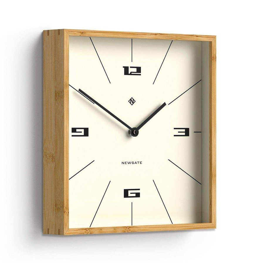 Newgate Fiji Wanduhr Bamboo Lines in Beige und Weiß, quadratisch, Durchmesser: 30 cm - Bild 1