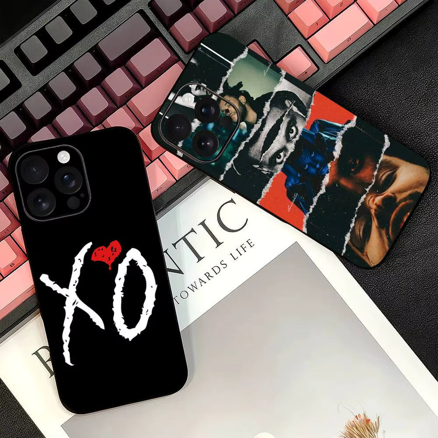 The Weeknd XO Handyhülle aus schwarzem Silikon als Soft Shell für iPhone 17 16 15 14 13 12 11 Air Pro Max Plus - Bild 2