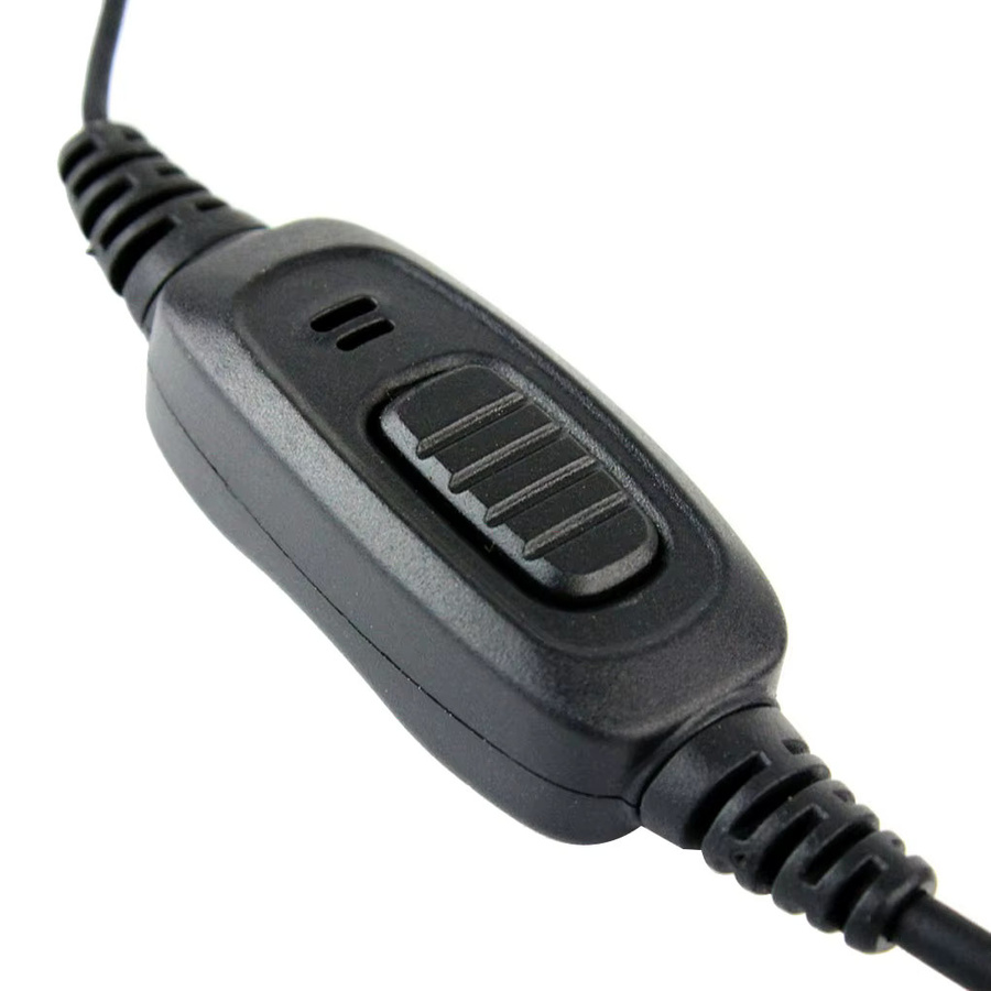 Ergonomische Walkie Talkie Kabelkopfhörer mit Mikrofon und Tastenbedienung, 20-Pin 2,5mm, Schwarz - Bild 3