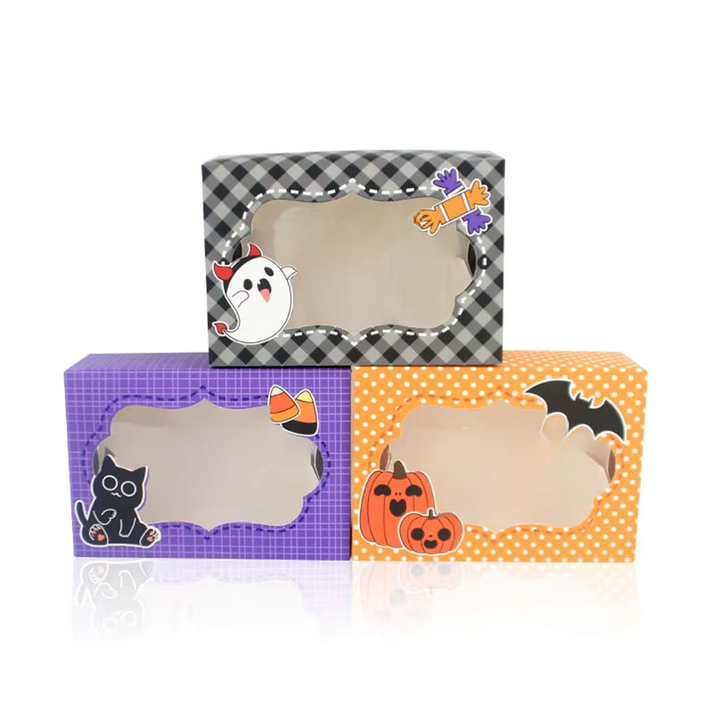 3er Set Halloween Geschenkboxen aus Papier in verschiedenen Designs, mehrfarbig, rechteckig - Bild 6
