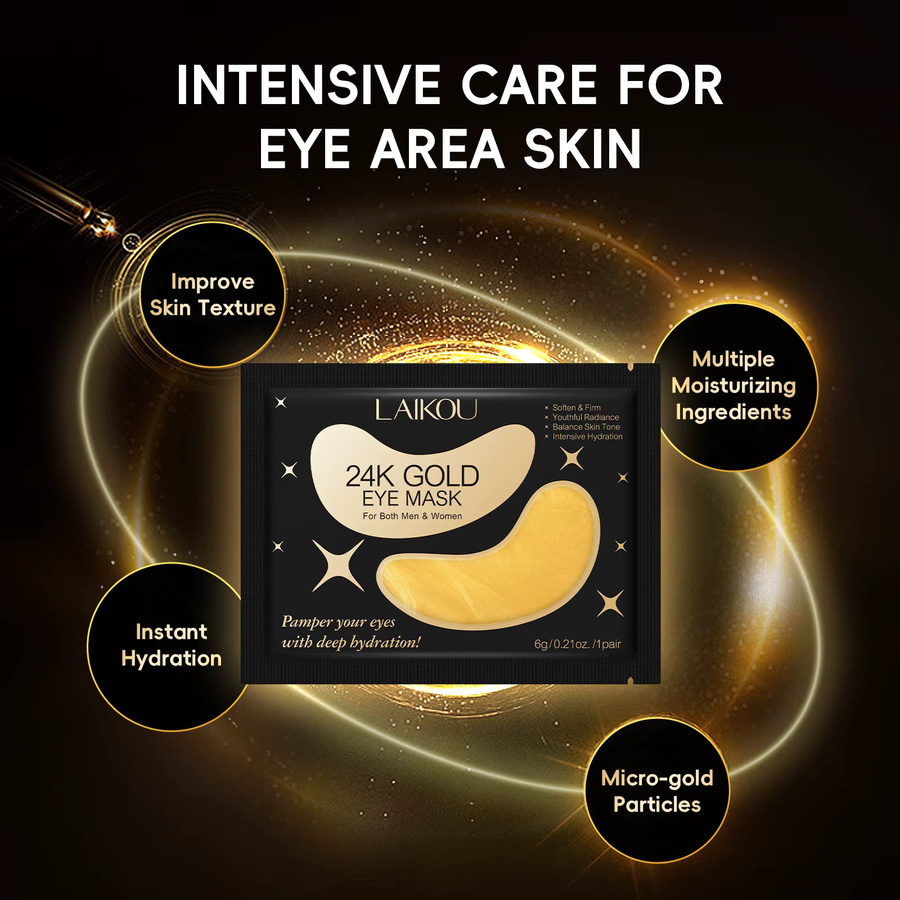 Laikou Sakura 24K Gold Augenmaske, 5 Paar, Unisex - Bild 3