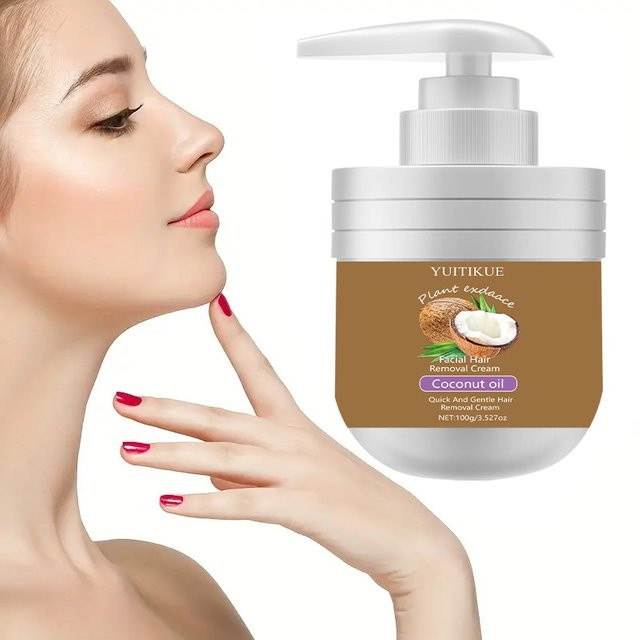 YUITIKUE Haarentfernungscreme mit Kokosnussöl, Gesicht und Lippen, 100g - Bild 1