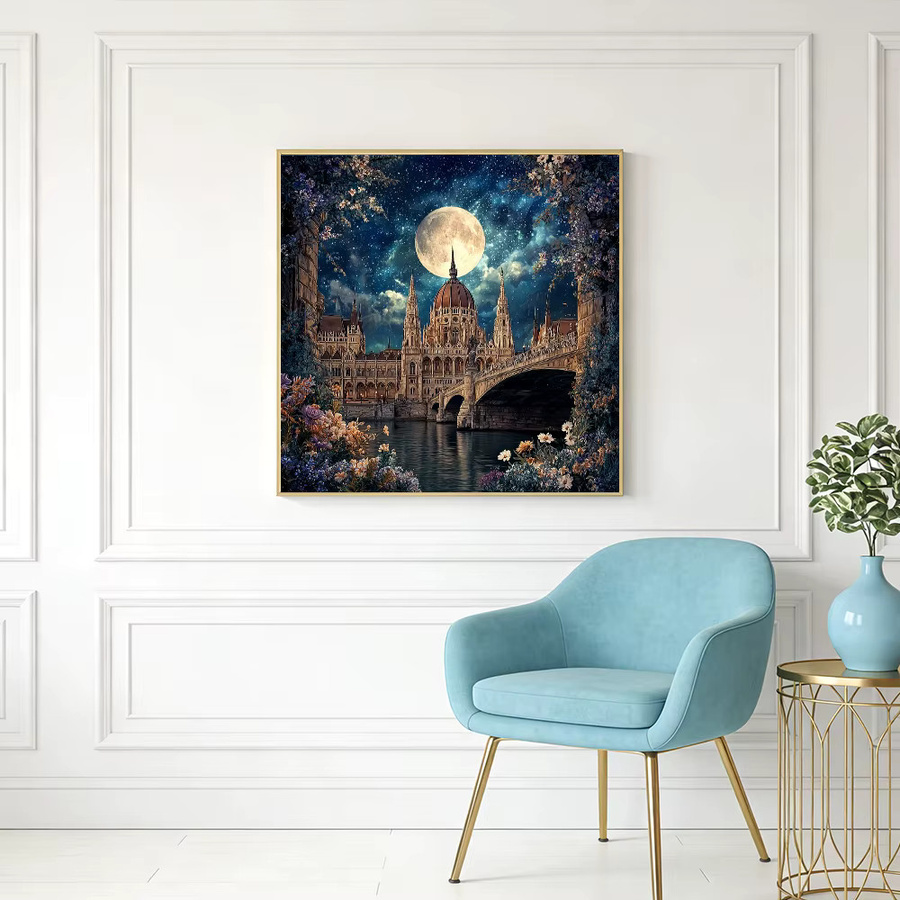 Huacan 5D Diamantmalerei Mond Landschaft Stickerei in Multicolour, Durchmesser: 20 cm - Bild 2