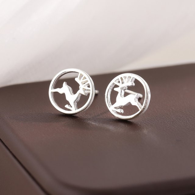 GaGa-Duck Ohrstecker, 925 Silber, Hirsch, Damen - Bild 1