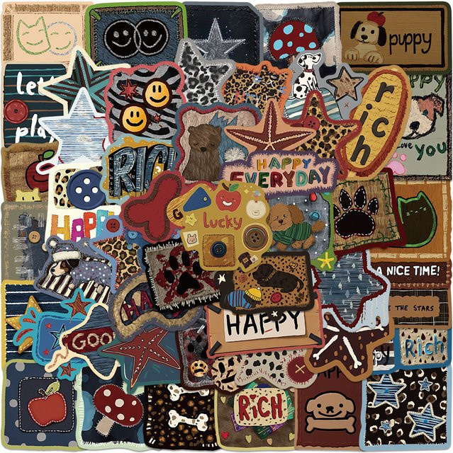 PickJoy Amerikanische Straßen-Graffiti-Aufkleber, 50-teiliges Set, multicolour - Bild 1