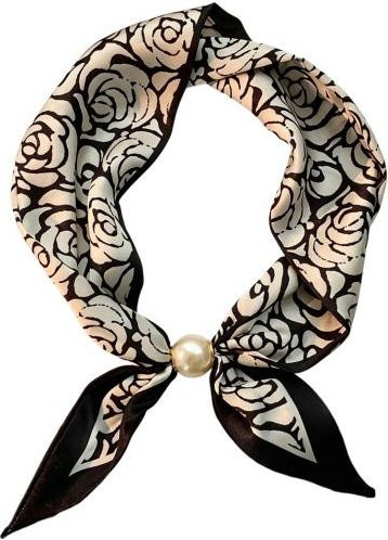 Seidenschal Imitation Perle, Magnetischer Verschluss, Grau, Unisex - Bild 1