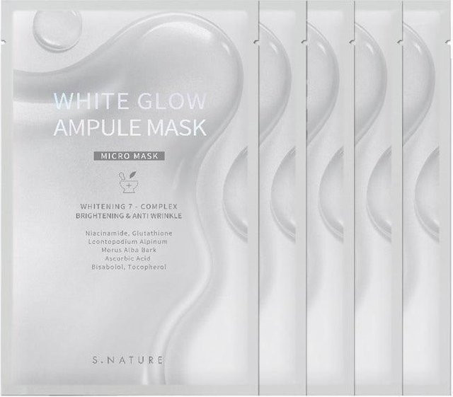 S.NATURE White Glow Ampullenmaske, 5 x 25 ml, mit Niacinamid - Bild 1