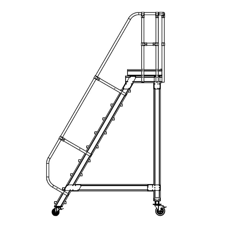 Günzburger Aluminium-Plattformtreppe fahrbar mit 11 Stufen in Silber - Bild 3