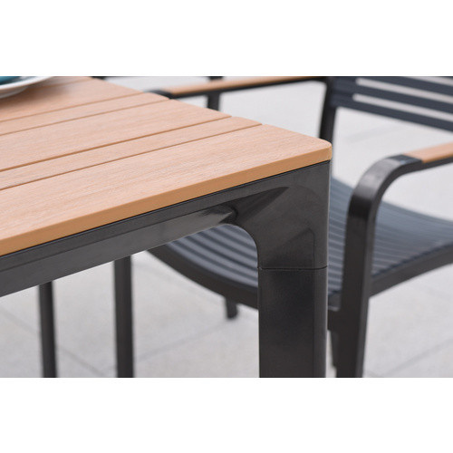 Merxx Paliano Gartenmöbel-Set 7-tlg. mit 6 Sitzplätzen in Schwarz und Grau aus Stahl und Kunststoff, Tisch B: 156 cm, T: 90 cm, H: 90 cm - Bild 3