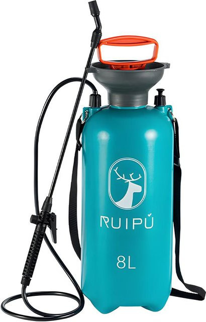 Aimo Drucksprüher für Garten und Rasen, manueller Gartensprayer, 8 l, Blau/Türkis - Bild 1