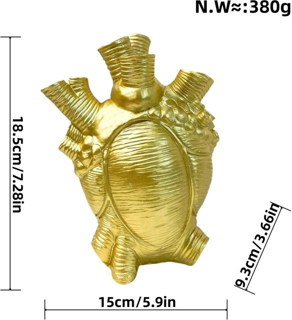 Kreative Herzskulptur von Yiran Furniture in Rot und Gold als moderne Tischdekoration - Bild 1