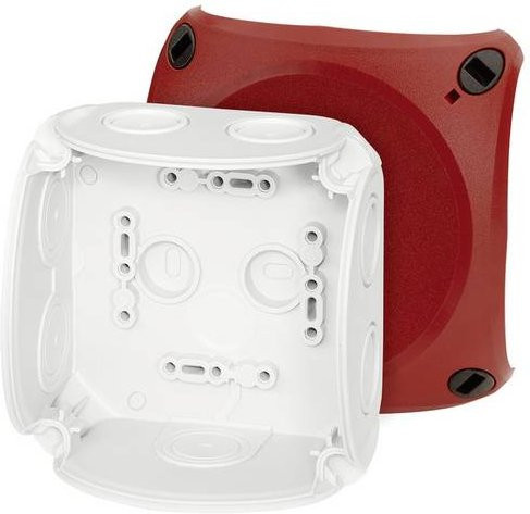 Hensel Kabelabzweigkasten DK 0400 R rot, halogenfrei und plombierbar, B: 10,4 cm x L: 10,4 cm - Bild 1