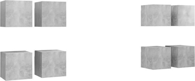 8er Set vidaXL TV-Wandschränke in Betongrau, B/T/H: 30,5 x 30 x 30 cm - Bild 1