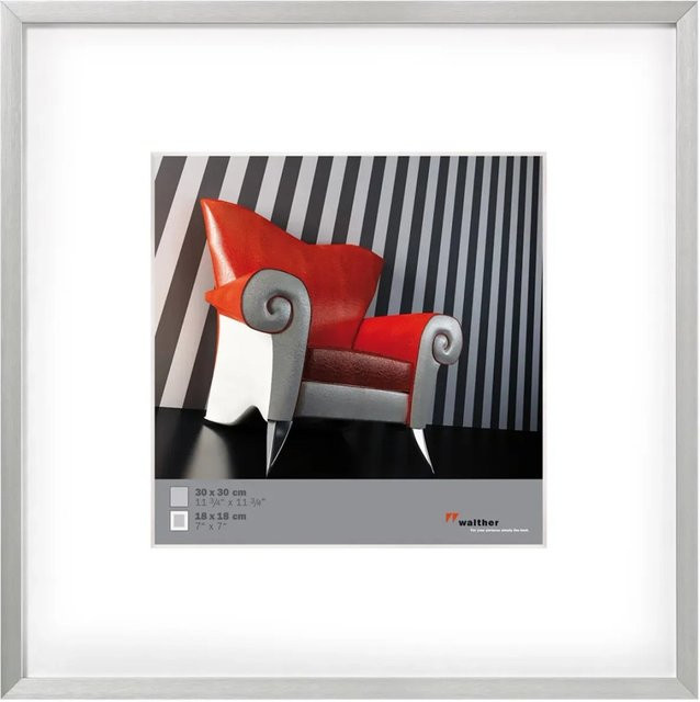 Walther Design Bilderrahmen Chair Aluminium Silber quadratisch 20 x 20 cm - Bild 1