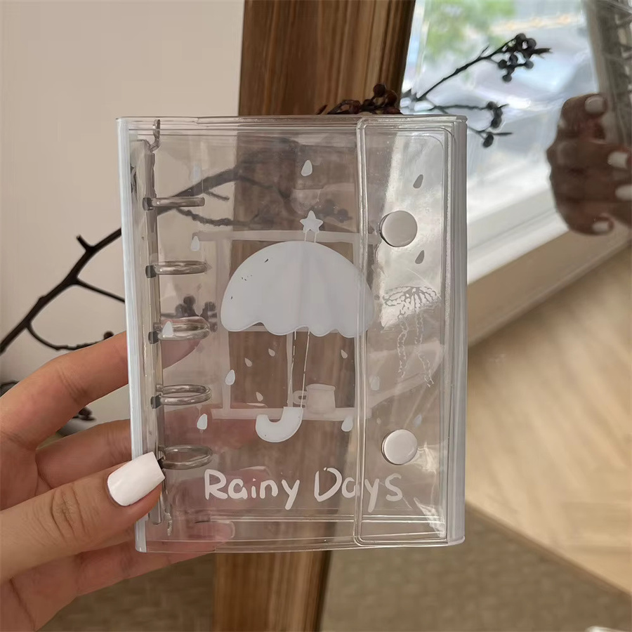 Transparentes M5 Loseblattbuch mit Katzen-Design und Doppelschnallen aus PVC - Bild 3