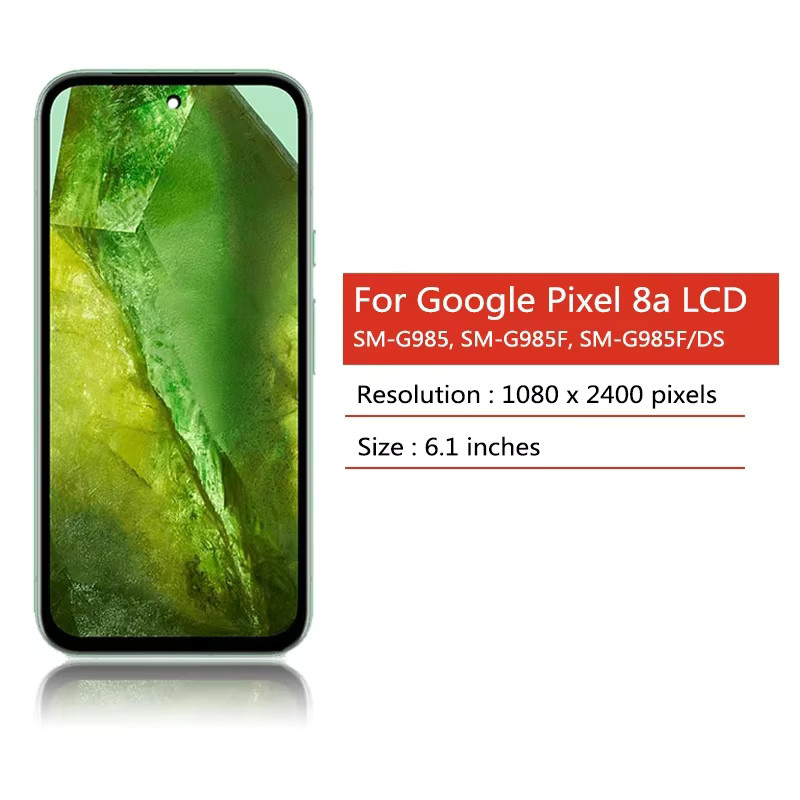 AMOLED 120Hz LCD Display mit Touchscreen Digitizer Montage für Google Pixel 8a in Schwarz - Bild 1