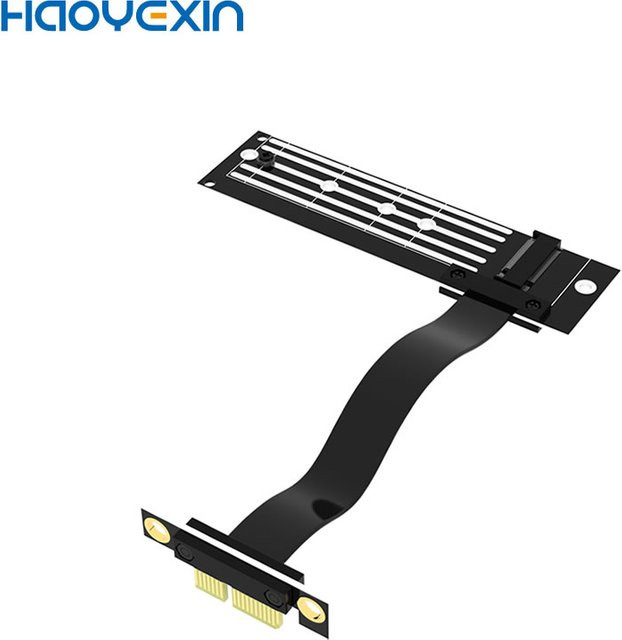 Haoyexin M.2 zu PCIe Riser-Karte PCIe x1 Gen3.0 zu M.2 NVMe M-Key 2280 Verlängerungskabel in Schwarz - Bild 1