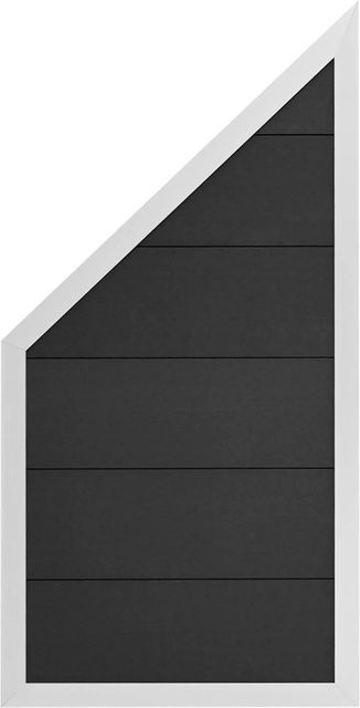 GartenLand WPC Zaun Set Classico Sichtschutz Anthrazit mit Aluminium Rahmen Silber B/H: 90 x 180 cm - Bild 1
