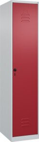 C+P Spind Classic PLUS Spind mit 1 Abteil und mittiger Trennwand, Farbe Lichtgrau und Rubinrot, H x B x T: 185 x 40 x 50 cm - Bild 1