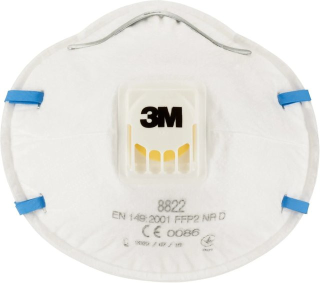 3M FFP2 Maske 8822 für Hand- und Maschinenschleifen in Weiß - Bild 1