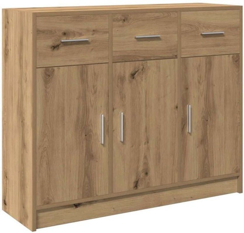 Sideboard Artisan-eiche von VIDAXL in Eiche Natur Braun aus Holzwerkstoff, B/T/H: 91 x 28 x 75 cm - Bild 1