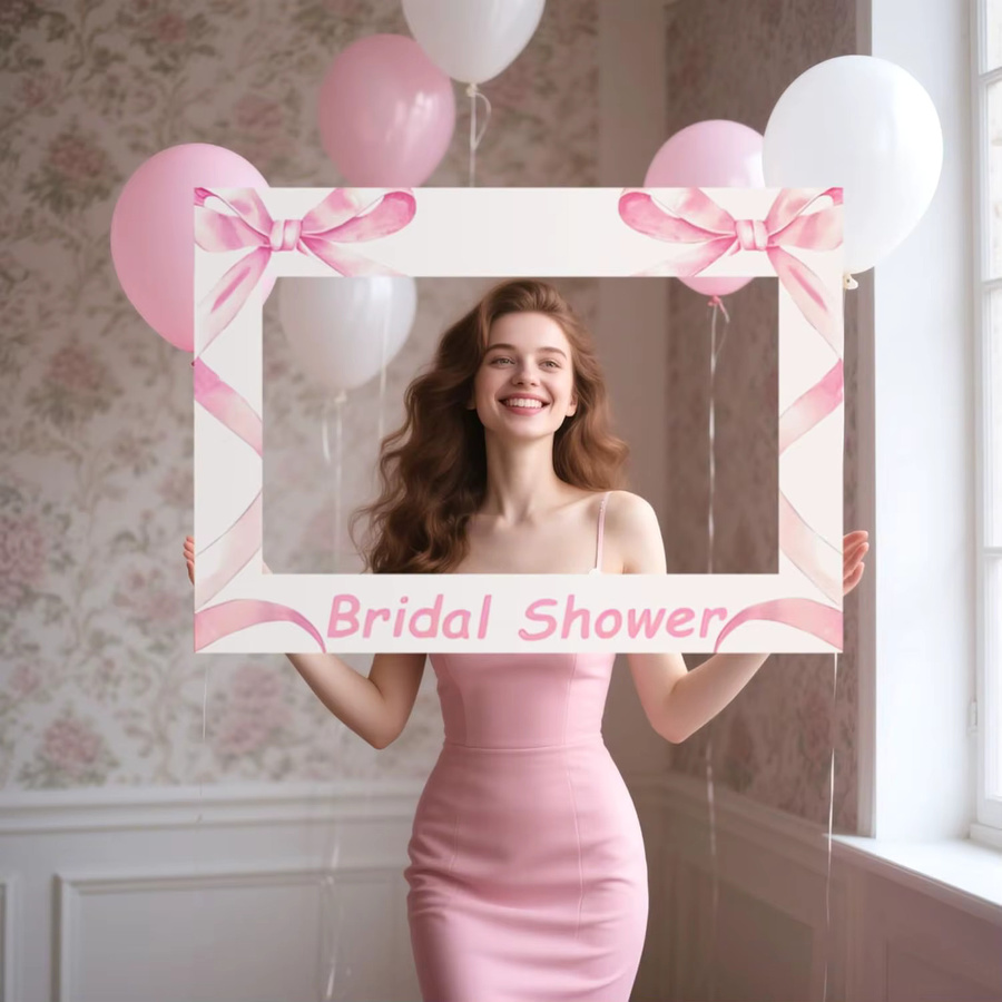 LaVenty Party-Dekorationsset in Rosa für Brautparty und Junggesellenabschied mit Fotokabine-Requisiten, Banner und floralen Elementen - Bild 2