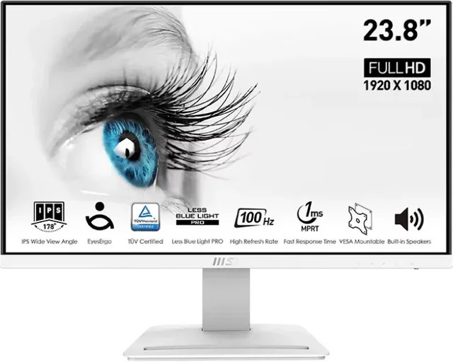 MSI MP243XWDE LED-Monitor IPS FHD PRO in Weiß mit HDMI und DisplayPort - Bild 1