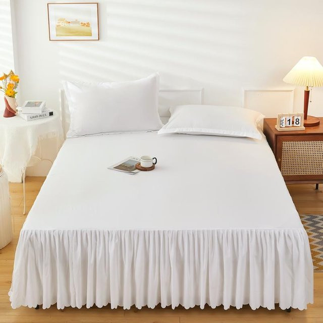 Yiran Furniture Bettvolants Tagesdecke im Prinzessinnenstil aus Mikrofaser, Weiß, B/T: 180 x 200 cm - Bild 1
