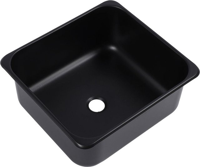 Aimo Einbau-Einzelbecken aus Edelstahl 304 für Wohnmobile und Boote, Schwarz, B/T/H: 35 x 32 x 15 cm - Bild 1