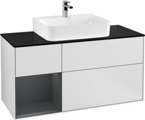 V&B Waschtischunterschrank Finion mit Wandbeleuchtung, Weiß lackiert, Breite: 120 cm, Tiefe: 50,1 cm, Höhe: 50,1 cm - Bild 1
