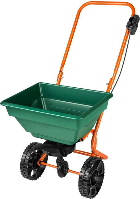 tectake Streuwagen mit großen Rädern und einstellbarer Streumenge, Grün, B/T/H: 75 x 46 x 105 cm, 25 l - Bild 2
