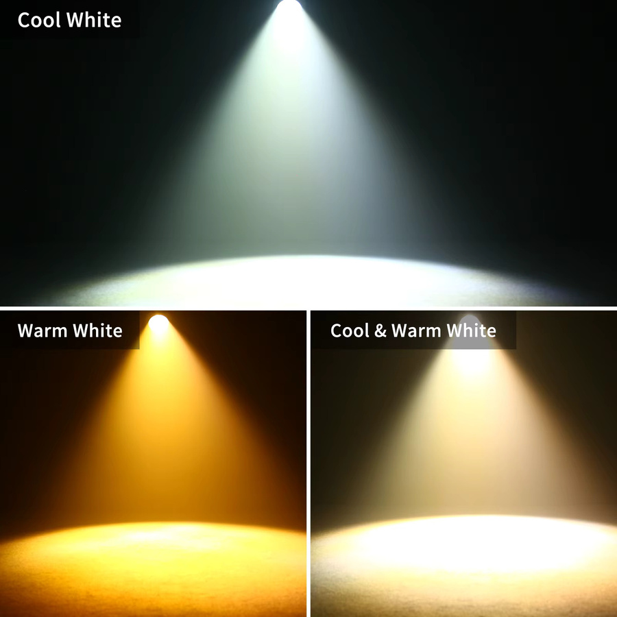 U'King 4er Set 200W COB LED Par Licht mit DMX512, Linear Zoom und Barn Doors in Schwarz für DJ, Konzert und Party - Bild 2