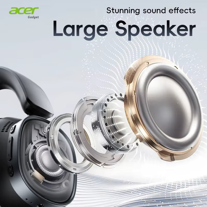 Acer Ohr633 Bluetooth-Headset mit ANC-Geräuschunterdrückung und HiFi-Stereo-Klang in Schwarz oder Orange - Bild 5