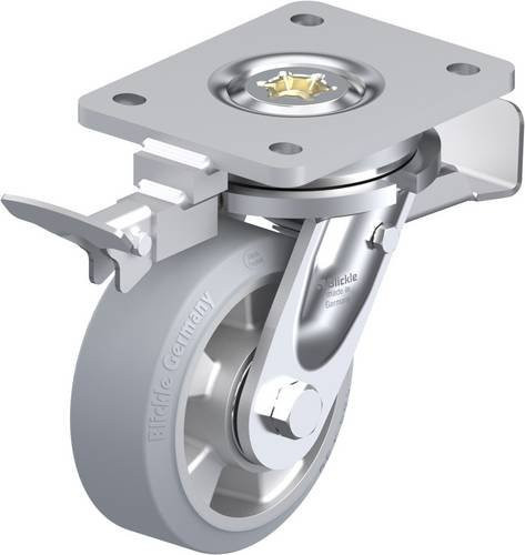 Blickle Lenkrolle LO-ALEV 127K-ST-SG-RI4 mit Feststeller in Silber/Grau, Rad-Durchmesser: 125 mm, Tragfähigkeit: 300 kg - Bild 1