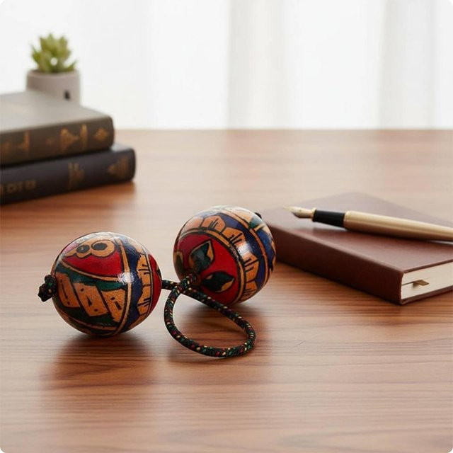 Binchi Outdoor Product Rhythmusball-Shaker, Handbemalter Holz-Shaker, 3-teiliges Set - Bild 1