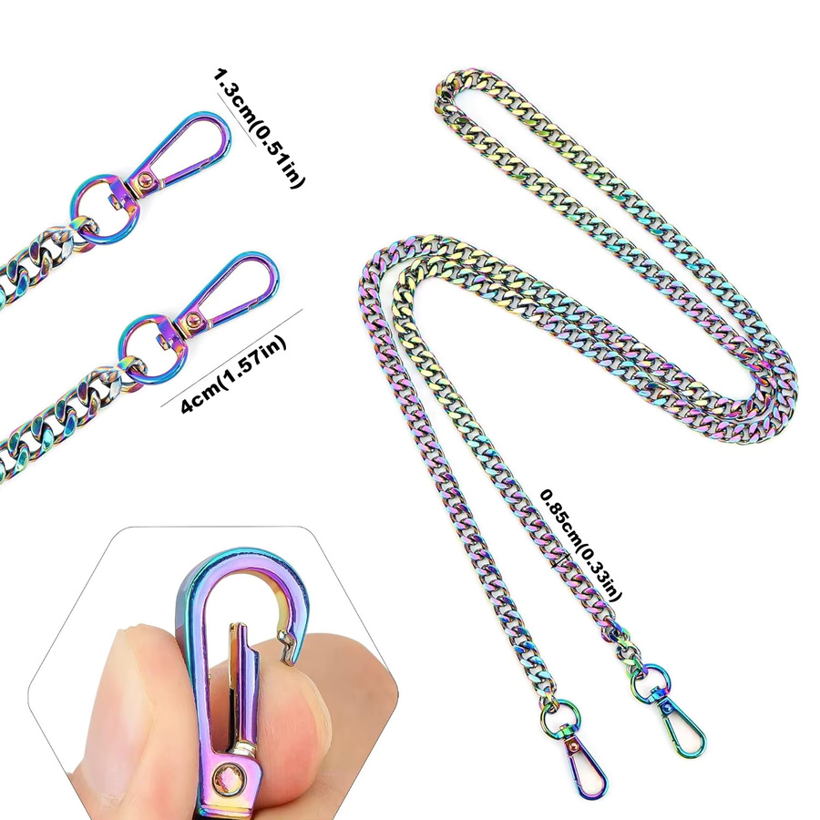 LEBATSION Geldbörsen-Kettenriemen, Metall, Regenbogen, Unisex - Bild 4