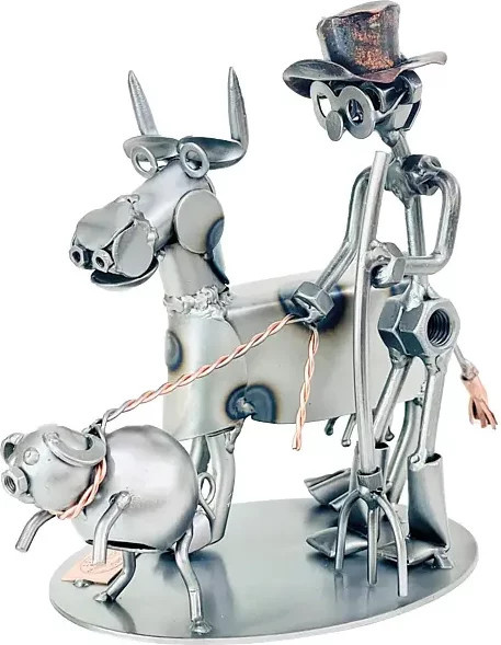 Schraubenmännchen Bauer von Hinz & Kunst aus Metall in Silber - Bild 1