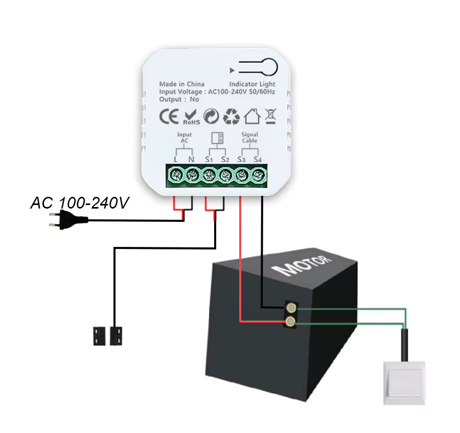 MatSee Plus ZigBee Motorisierter Schwingtor- und Schiebetor-Controller mit Trockenkontakt und App-Fernbedienung in Weiß, kompatibel mit Tuya, Alexa und Google Home - Bild 2