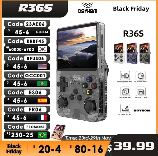 R36S Retro Videospielkonsole Linux System 3,5 Zoll IPS Bildschirm Mini tragbarer Taschenspieler - Bild 1
