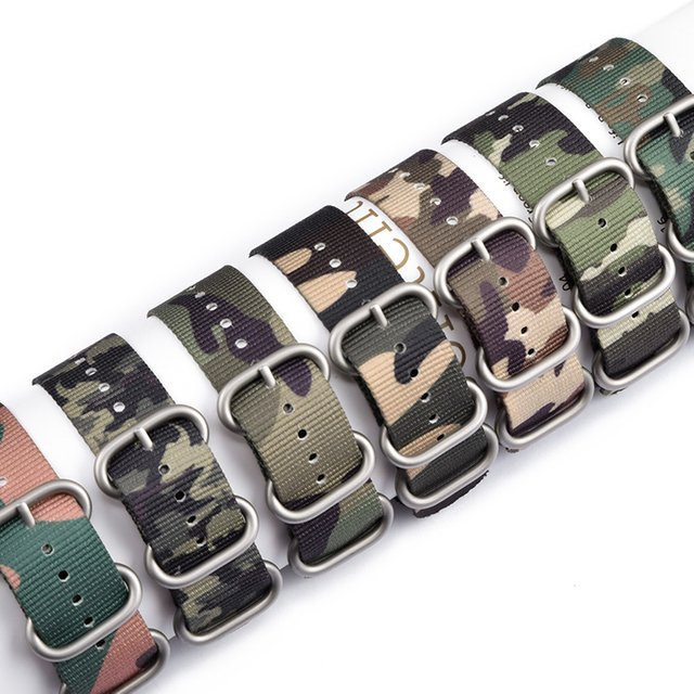 strapfreak Uhrenarmband Nylon, Camo, Edelstahl, Herren - Bild 1