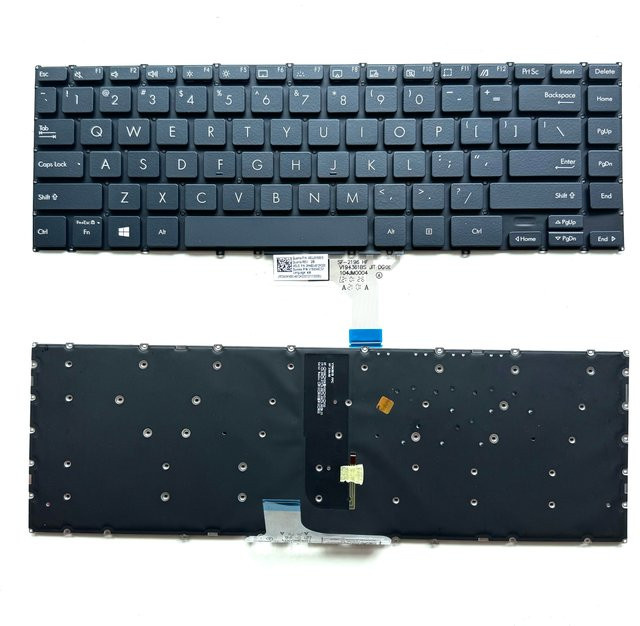 Beleuchtete Laptop-Tastatur für Asus ZenBook Flip 13 UX363 UX363E UX363EA UX363J UX363JA UX371 UX371E UX371EA UXF3000 in Schwarz und Grau mit QWERTY US Layout - Bild 1