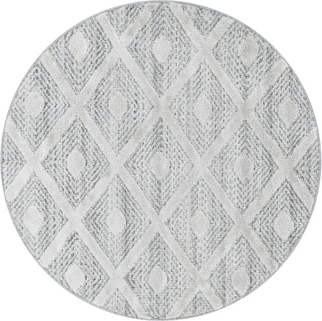 Ayyildiz Hochflorteppich Pisa 4707 Grau Ø 120 cm - Bild 1
