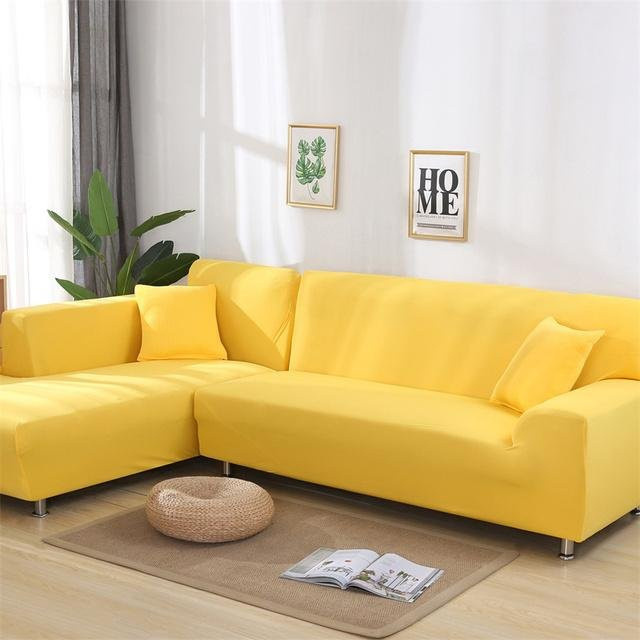 Housmife Ecksofa-Bezug für L-förmige Sofas, elastischer Chaiselongue-Schonbezug aus Polyester-Elasthan, Grau, Breite: 90-140 cm - Bild 1