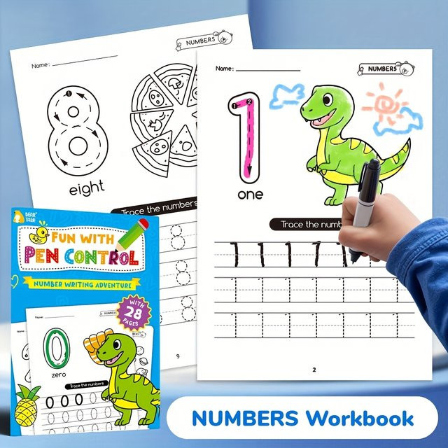 SONGYI Vorschul-Mathe-Arbeitsbuch zur Zahlenverfolgung und Stiftkontrolle für Kinder in Multicolour - Bild 1
