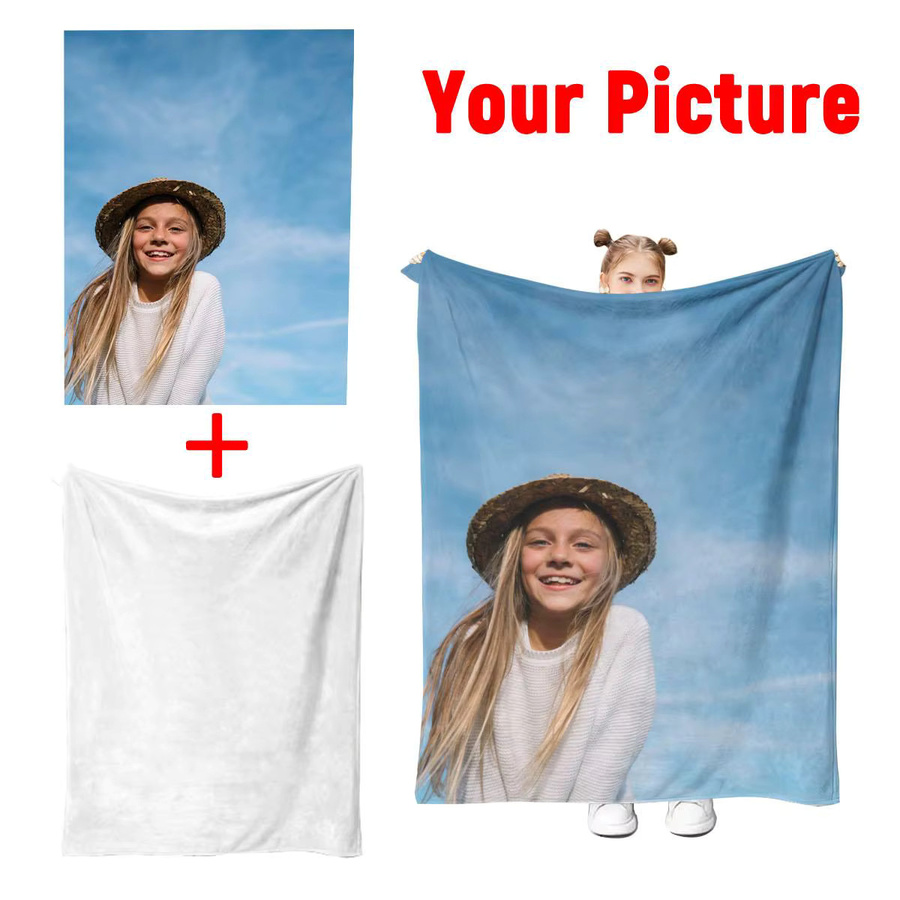 SRH Flanelldecke aus Polyester mit Digitaldruck in Blau, weiche Plüschdecke für das ganze Jahr - Bild 2