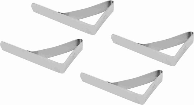 CosyHome Tischdecken-Clips aus Edelstahl in Grau, 4 Stück, B: 10,5 cm - Bild 1