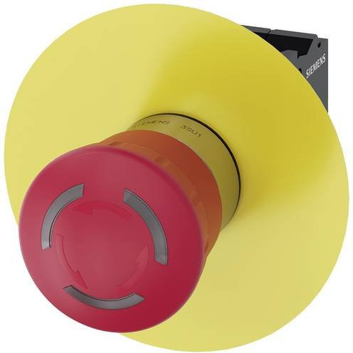 Siemens Not-Halt-Pilzdrucktaster Pushbutton aus Metall in Rot und Gelb 3SU1152-1HB20-3PF0 - Bild 1